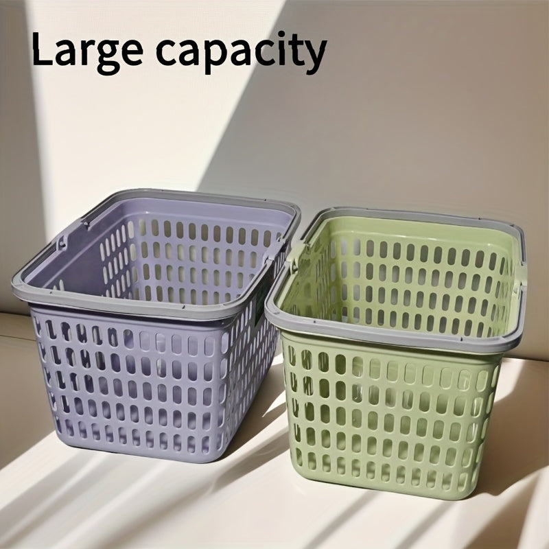 Set of 2 Multicolored Stackable Shopping Baskets with Handles\u002FStylish And Durable Storage Baskets for Supermarkets And Retail Stores\u002FSuitable for Kitchen, Bathroom, And Home Organization\u002FAs Well As Picnic And Harvesting