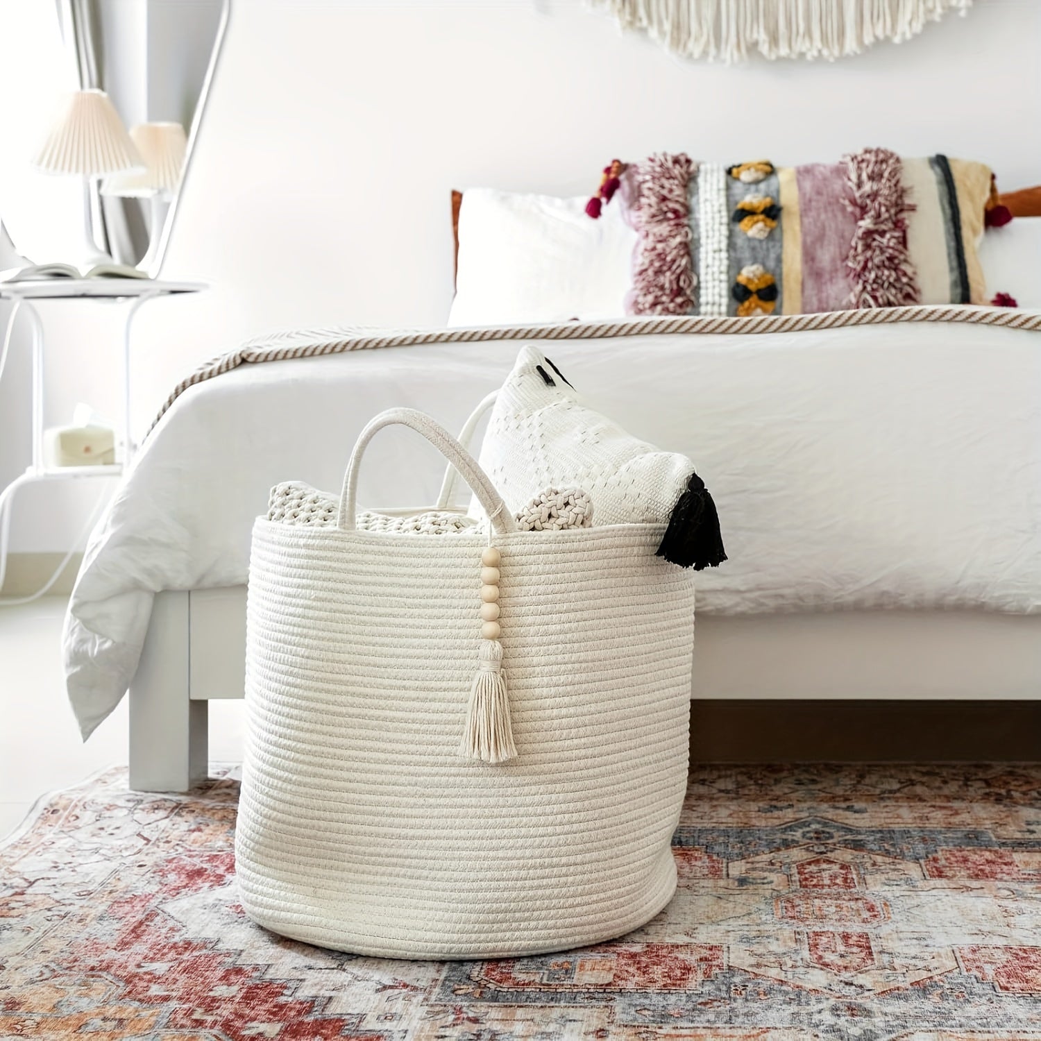 Dirty Clothes Inner Bag, Storage Bag | Woven Storage Basket | Rope Basket, Straw Weaving | Dirty Clothes Basket | Home, Living Room, Bedroom