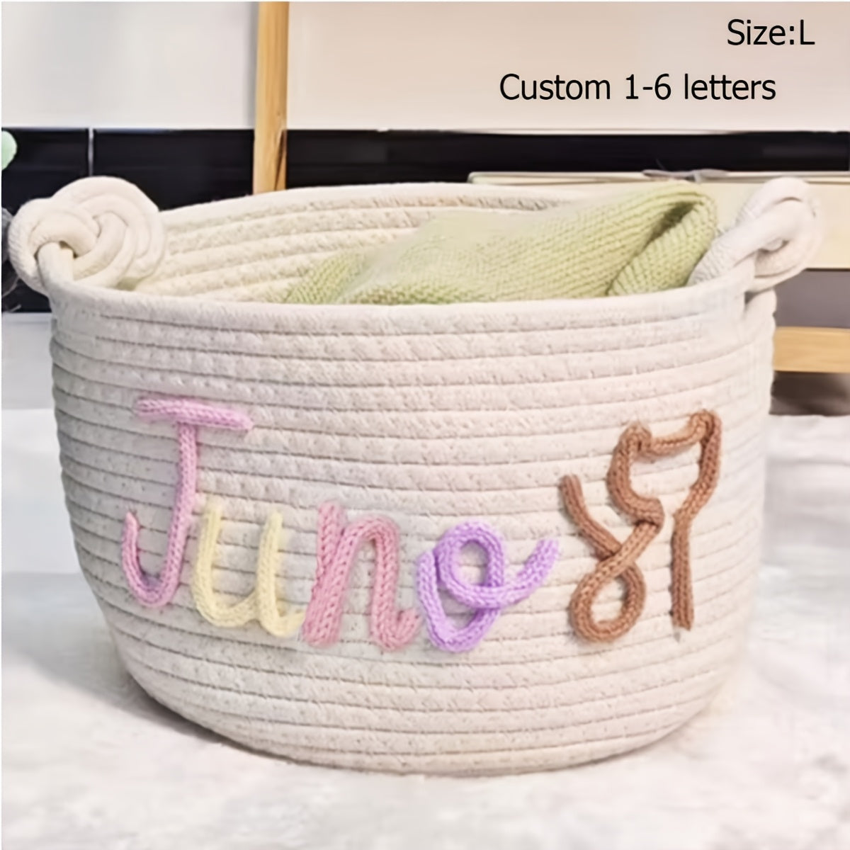 1pc Personalized Custom Letter Dog Toy Basket, Pet Toy Storage Basket, Pet Name Gift Basket, Home Storage Basket, Easter Gift, Shelf Baskets