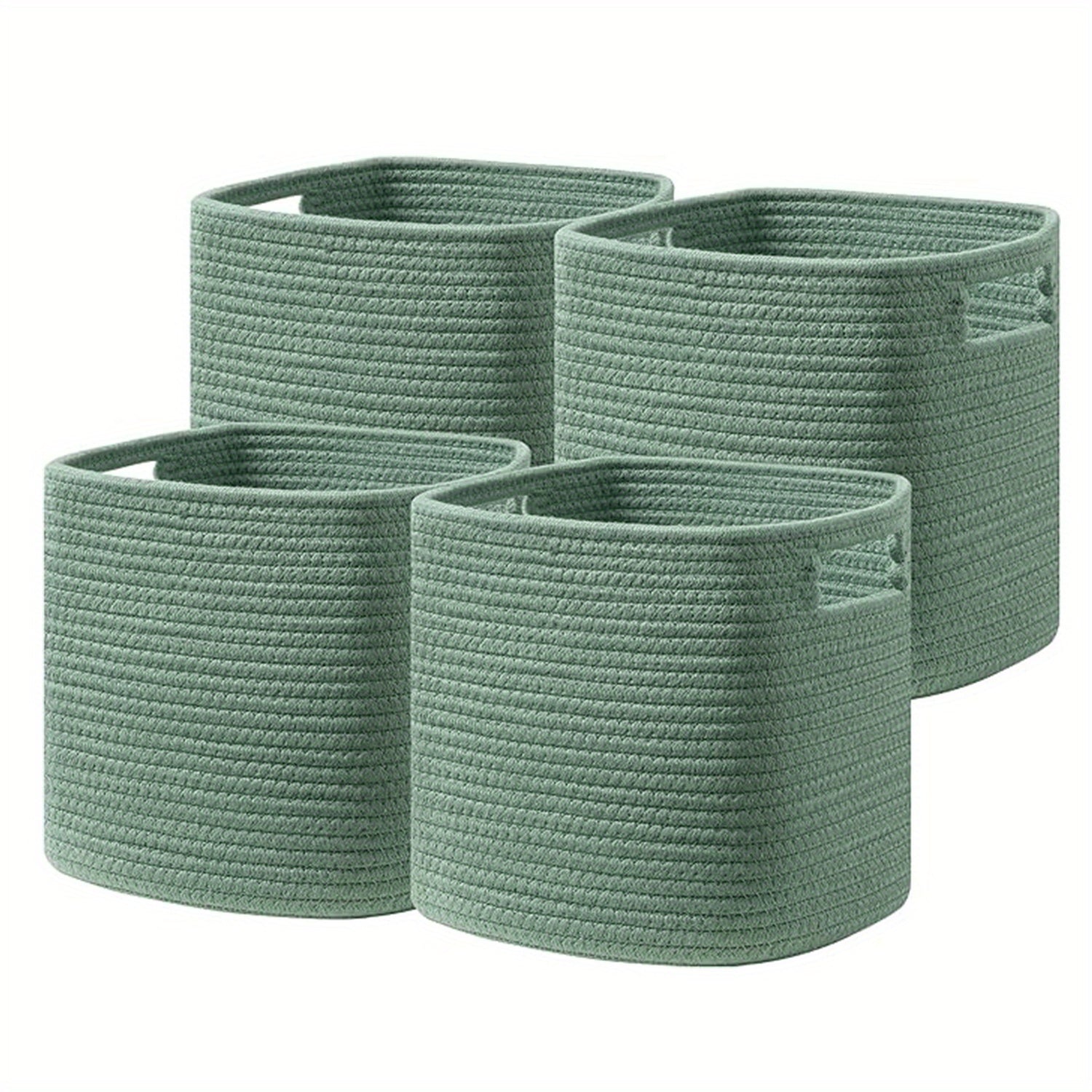 13x13x13 Inch Woven Rope Basket with Handles - Sturdy Storage Organizer for Books, Magazines, and More - Perfect for Shelves, Home Office, or Dorm Use, Book Storage Basket, Dorm Room Organizer, Casual Style Basket, Sturdy Handle Basket