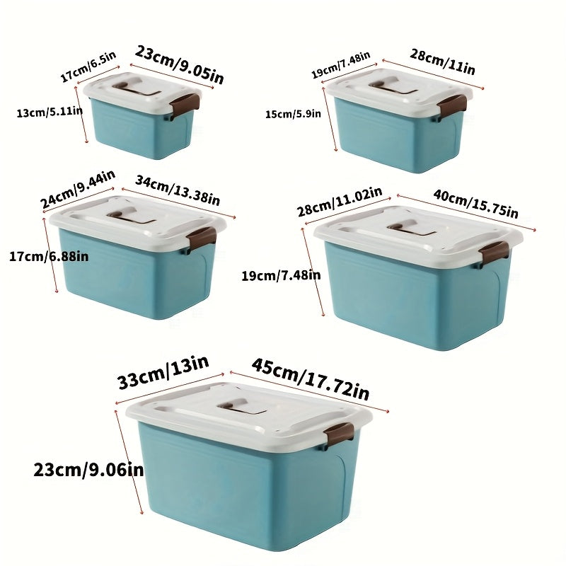 3pcs Colorful Thickened Plastic Storage Box with Lid And Handle, Perfect for Car Trunk, Home Wardrobe, Office Books, Bathroom Essentials, Snack And Medicine Organizer, Halloween, Christmas Decorations, Storage Bins for Home Organization