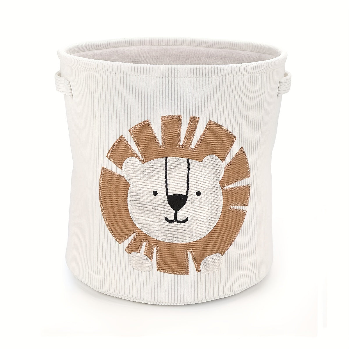 1 Large Capacity Storage Basket with Lion and Giraffe Cartoon Pattern, Fabric Foldable Laundry Hamper, Clothing Organizer Basket, Multi-functional Storage Bin for Living Room