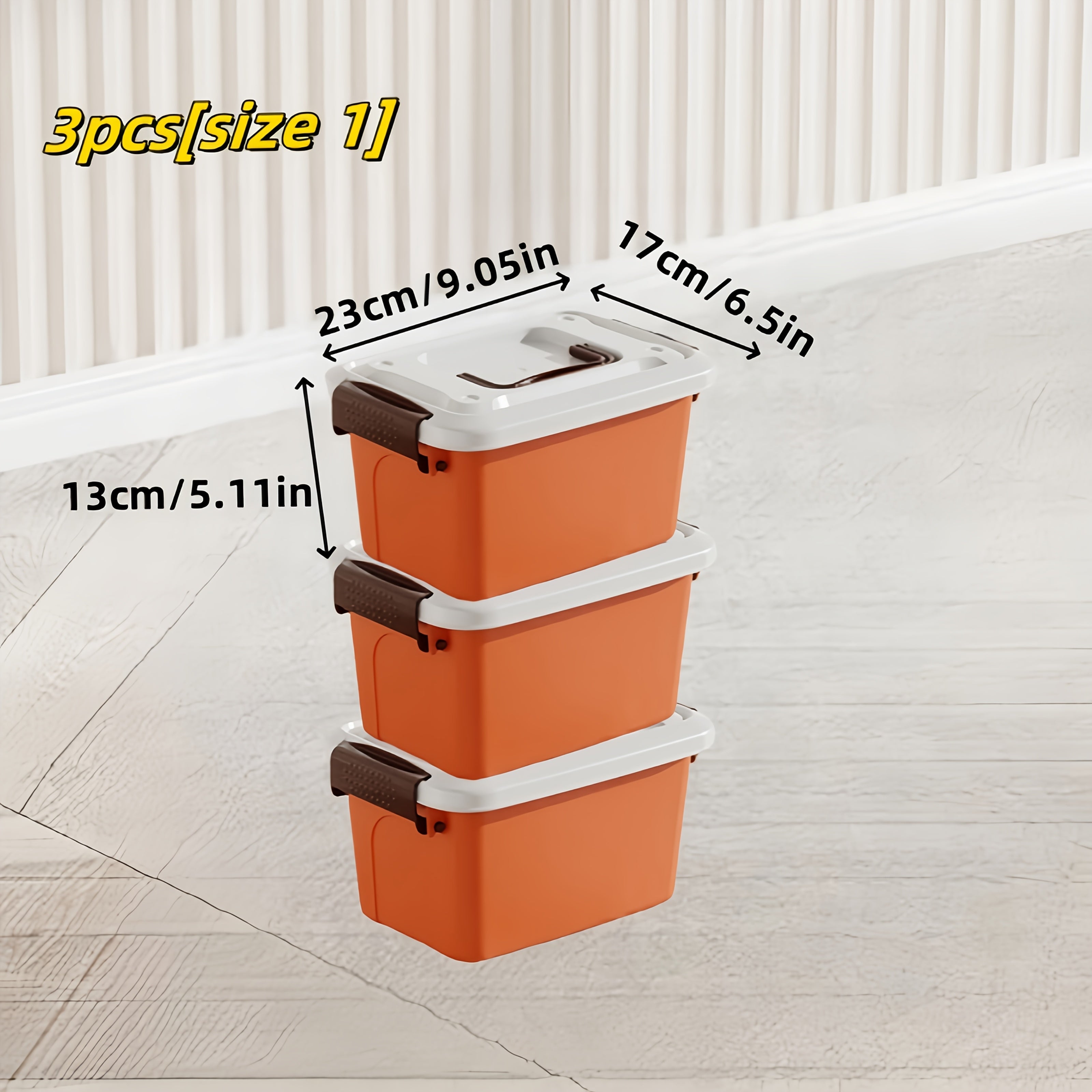 3pcs Colorful Thickened Plastic Storage Box with Lid And Handle, Perfect for Car Trunk, Home Wardrobe, Office Books, Bathroom Essentials, Snack And Medicine Organizer, Halloween, Christmas Decorations, Storage Bins for Home Organization