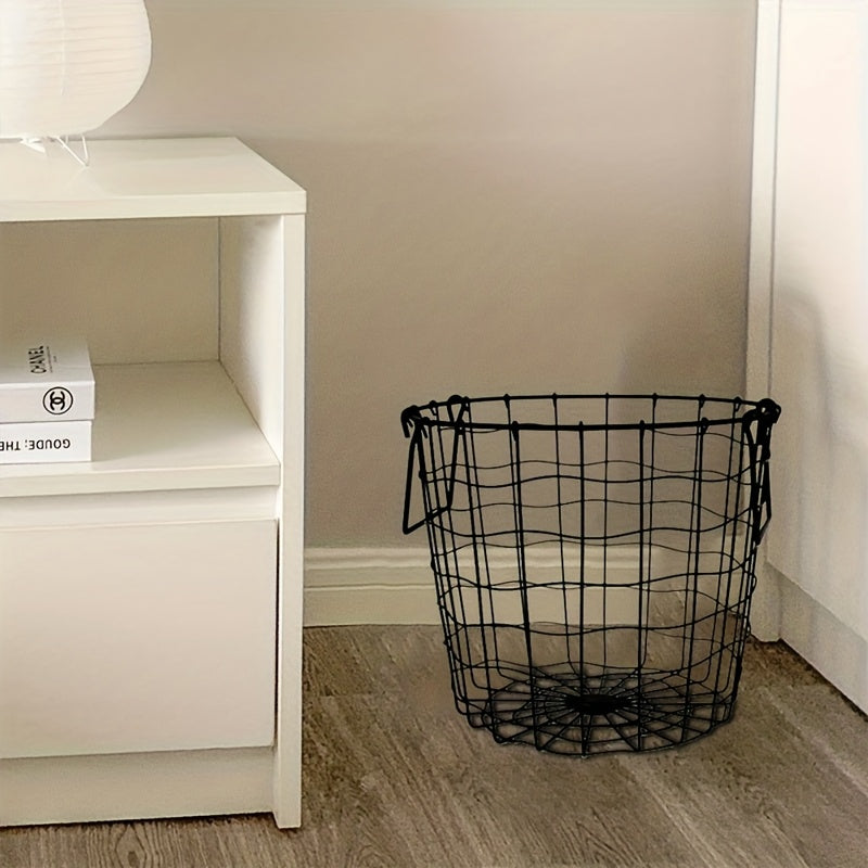 Storage Basket\u002FBlack Metal Wire\u002FMesh Laundry Basket