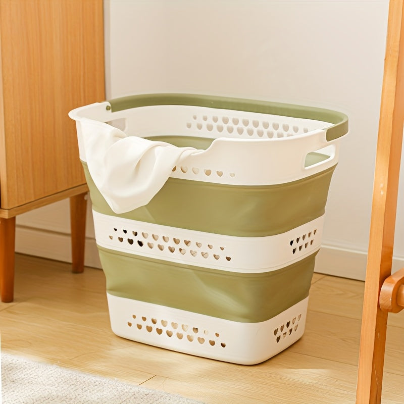 42 Collapsible Laundry Basket Hamper - Heavy-Duty Foldable Storage Bin with Handles, Space-Saving Modern Plastic Clothes Organizer Suitable for Dorm, Apartment, Bathroom & Travel - Multi-Room Storage Solution, Laundry Baskets