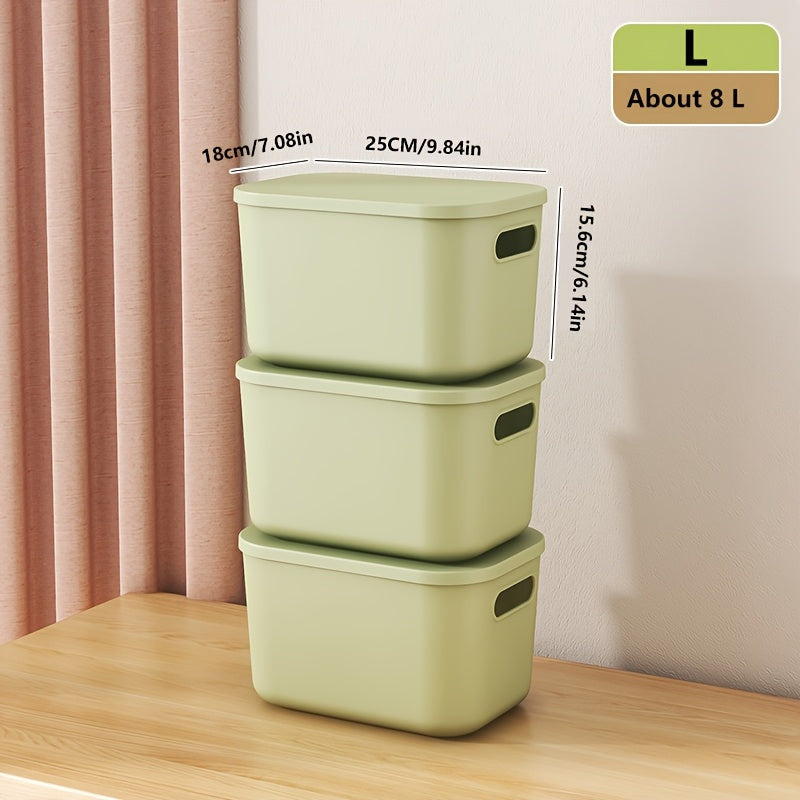 2\u002F3\u002F6-pack clothing storage box, window storage box, durable plastic organizer box with lid and can be stacked. Suitable for kitchen, bathroom, school, countertop use., Shelf Baskets