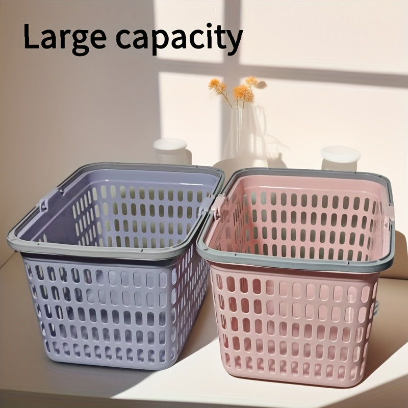 Set of 2 Multicolored Stackable Shopping Baskets with Handles\u002FStylish And Durable Storage Baskets for Supermarkets And Retail Stores\u002FSuitable for Kitchen, Bathroom, And Home Organization\u002FAs Well As Picnic And Harvesting
