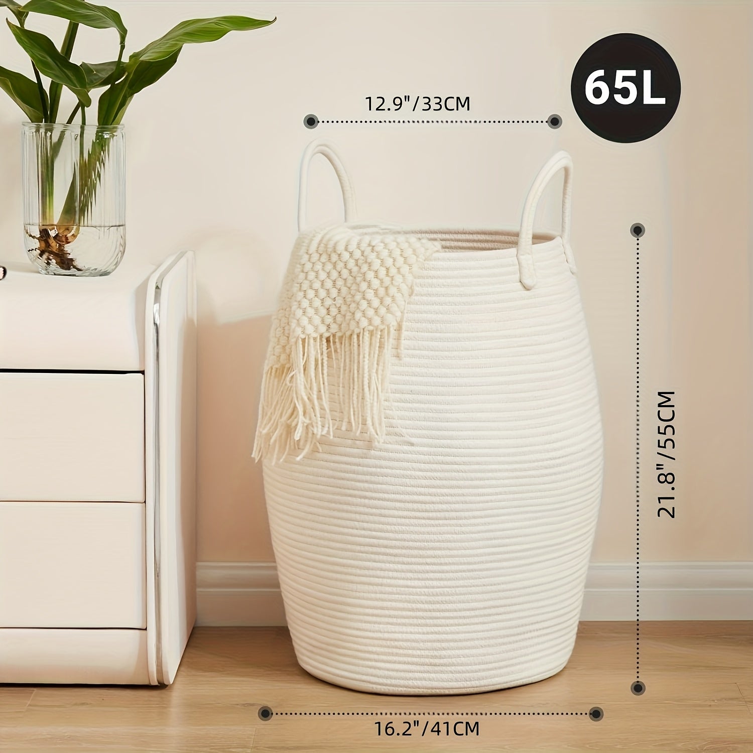 1pc Foldable Boho Laundry Basket - 22\