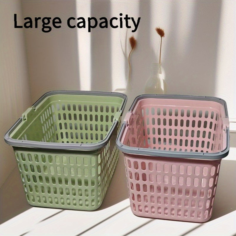 Set of 2 Multicolored Stackable Shopping Baskets with Handles\u002FStylish And Durable Storage Baskets for Supermarkets And Retail Stores\u002FSuitable for Kitchen, Bathroom, And Home Organization\u002FAs Well As Picnic And Harvesting