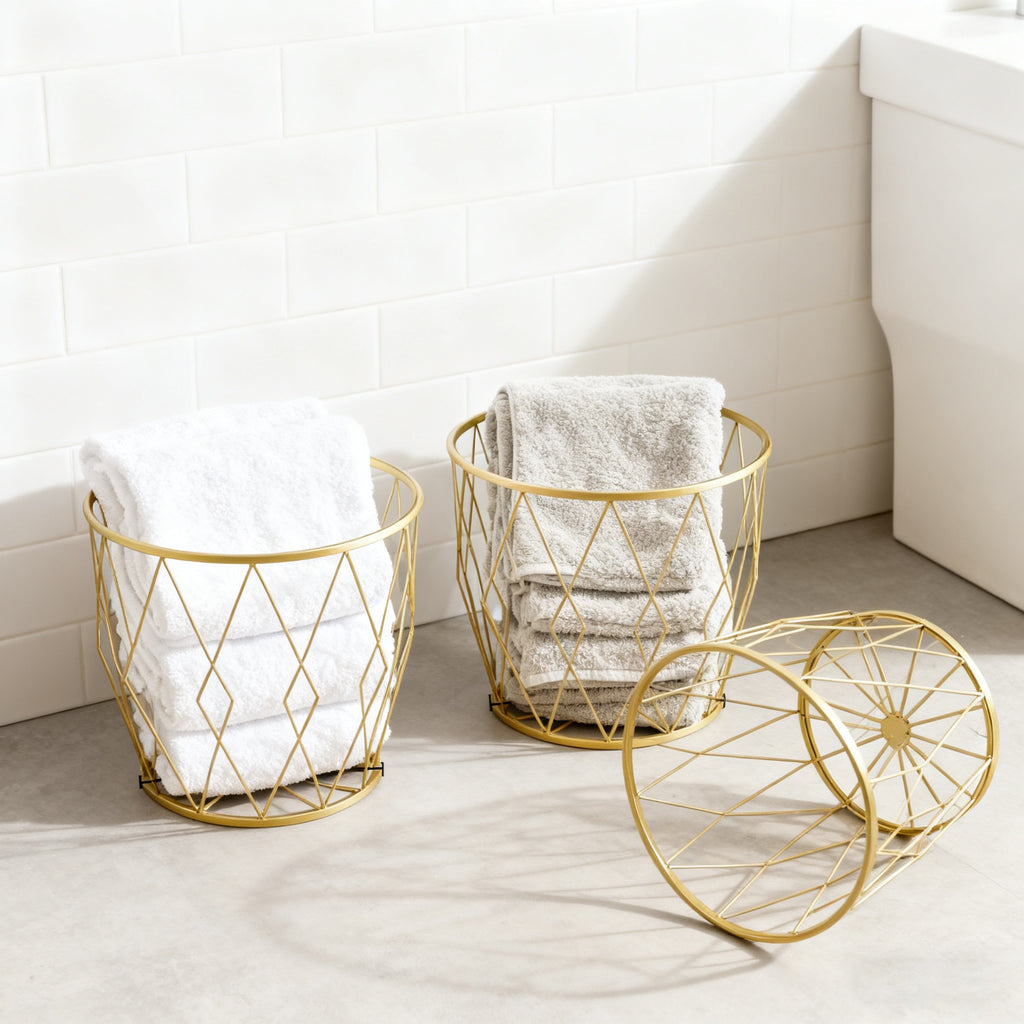 Metal Multi-Purpose Storage Basket | Laundry Hamper for Clothes