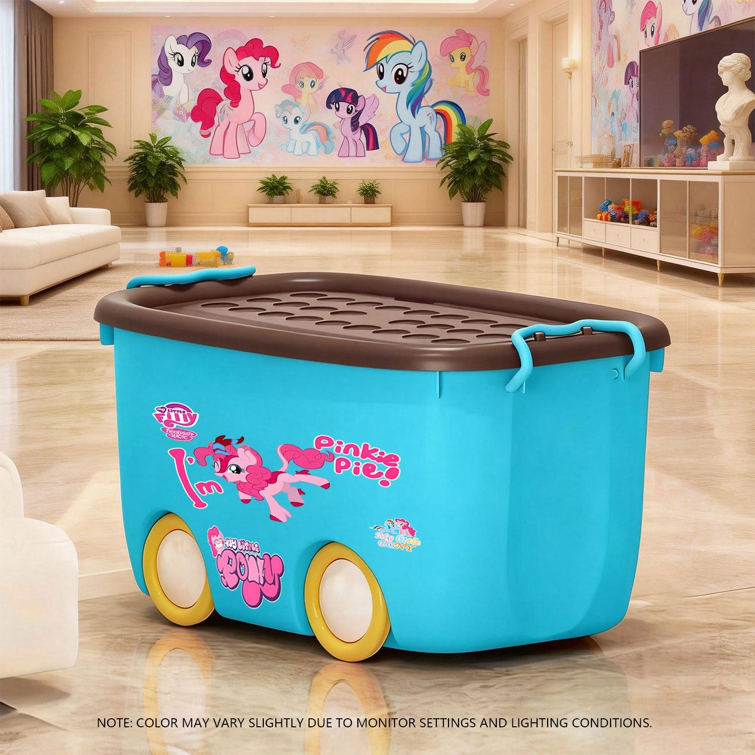 My Little Pony Lid Storage Box - Ideal for Storing Miscellaneous Items and Clothing, Easy to Carry and Clean, Suitable for Living Rooms, Bedrooms, and Studies