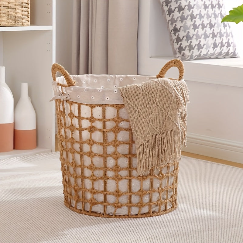 Hand Laundry Hamper Storage Basket with Two Handles, for Dirty Clothes Sundries,, Versatile Organizer for Home College Dorms and Nurseries Stylish Design for Tidy Spaces, Lightweight Portable Design for Bedroom Bathroom Dorm and More, Laundry Baskets