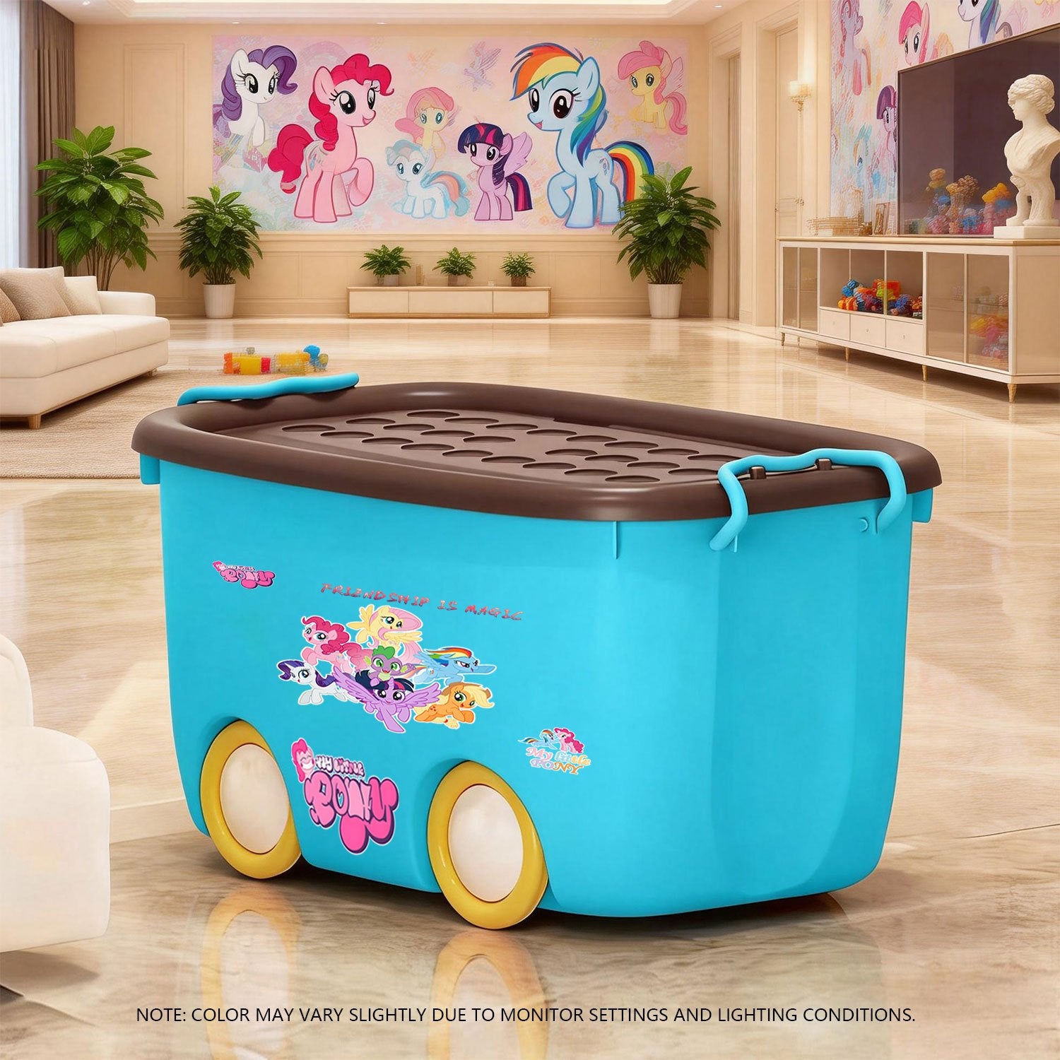 My Little Pony Lid Storage Box - Ideal for Storing Miscellaneous Items and Clothing, Easy to Carry and Clean, Suitable for Living Rooms, Bedrooms, and Studies