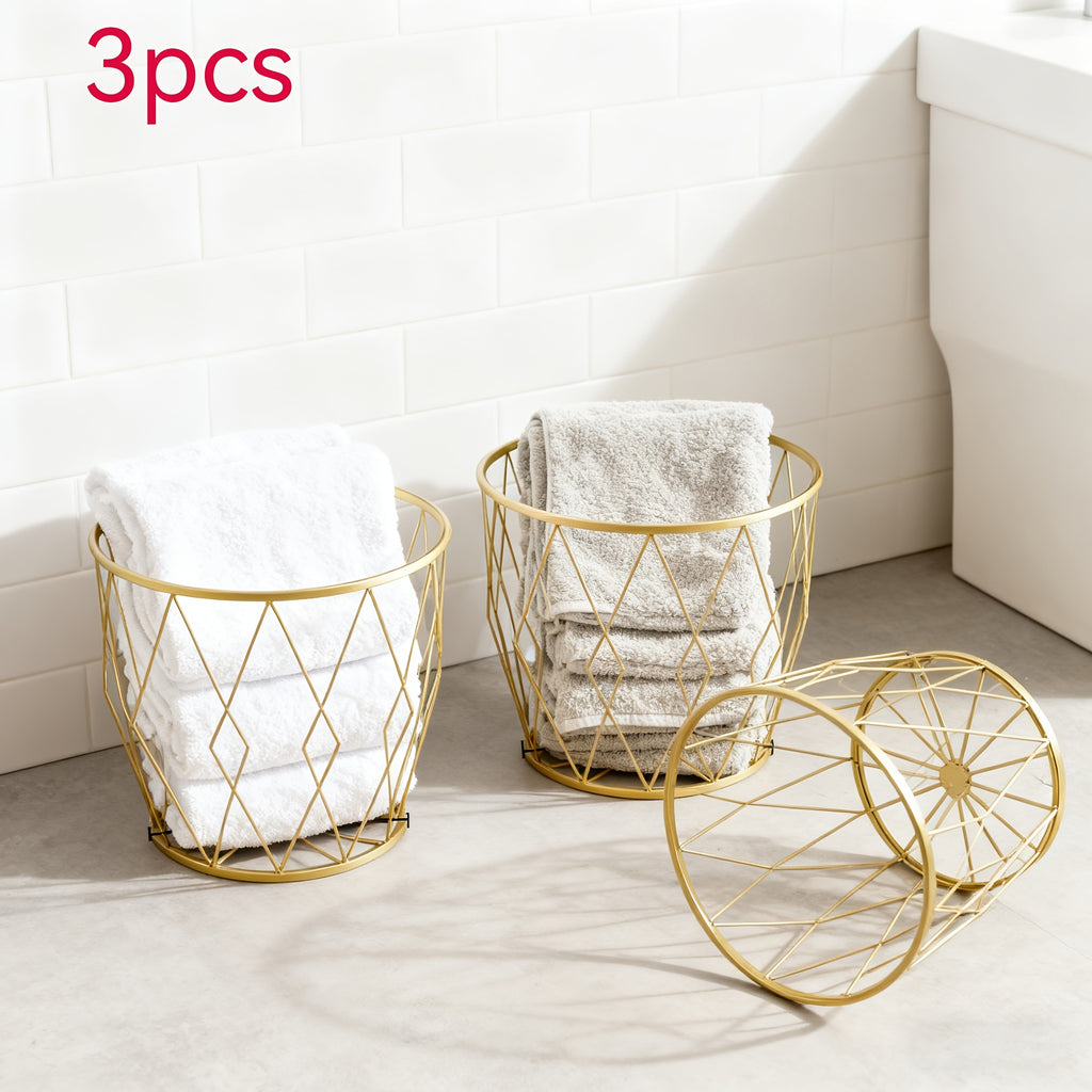 Metal Multi-Purpose Storage Basket | Laundry Hamper for Clothes