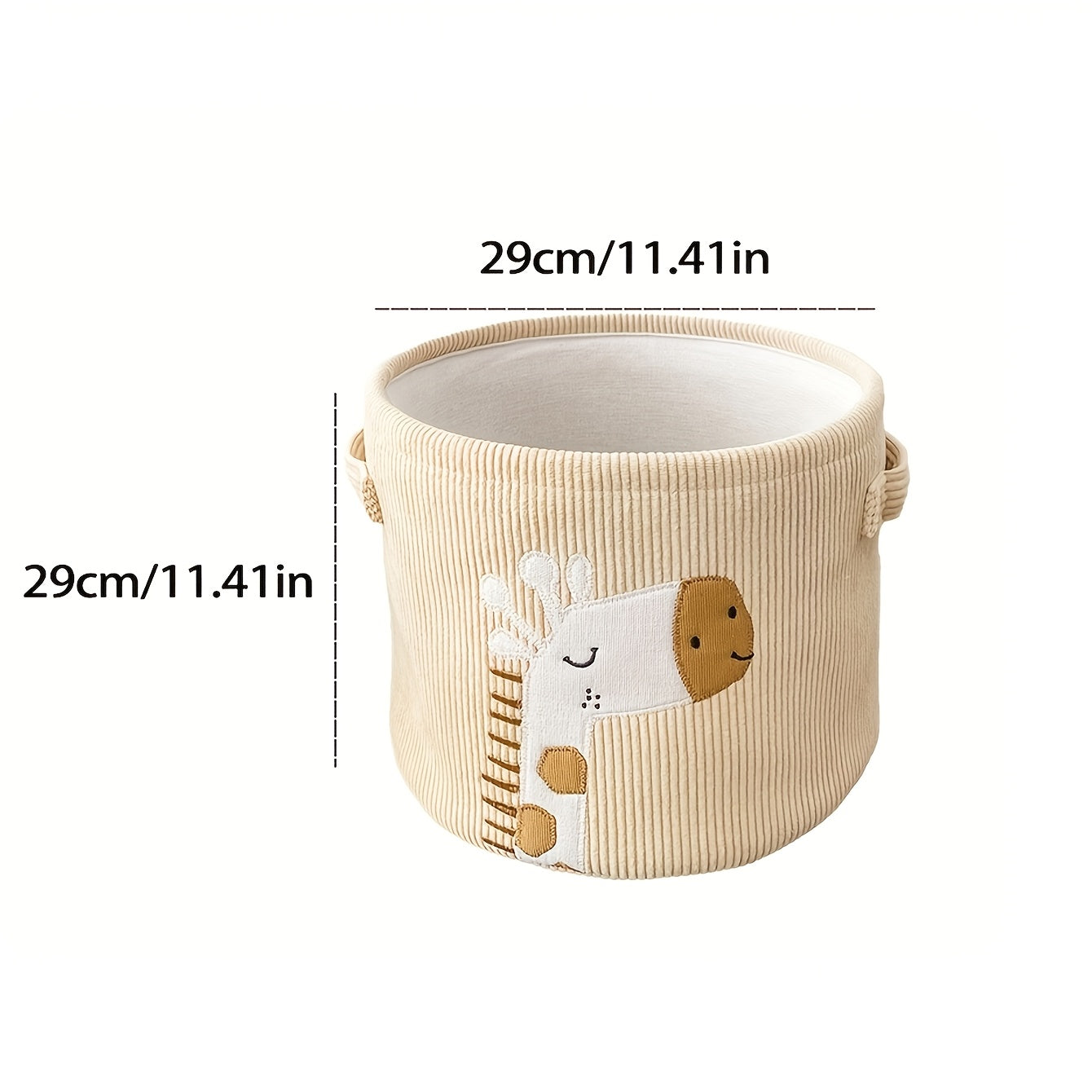 1 Large Capacity Storage Basket with Lion and Giraffe Cartoon Pattern, Fabric Foldable Laundry Hamper, Clothing Organizer Basket, Multi-functional Storage Bin for Living Room