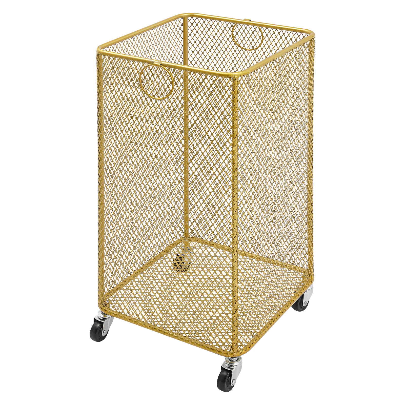 GDRASUYA10 Rolling Laundry Basket, 11.81*11.81*21.65inch Golden Laundry Basket