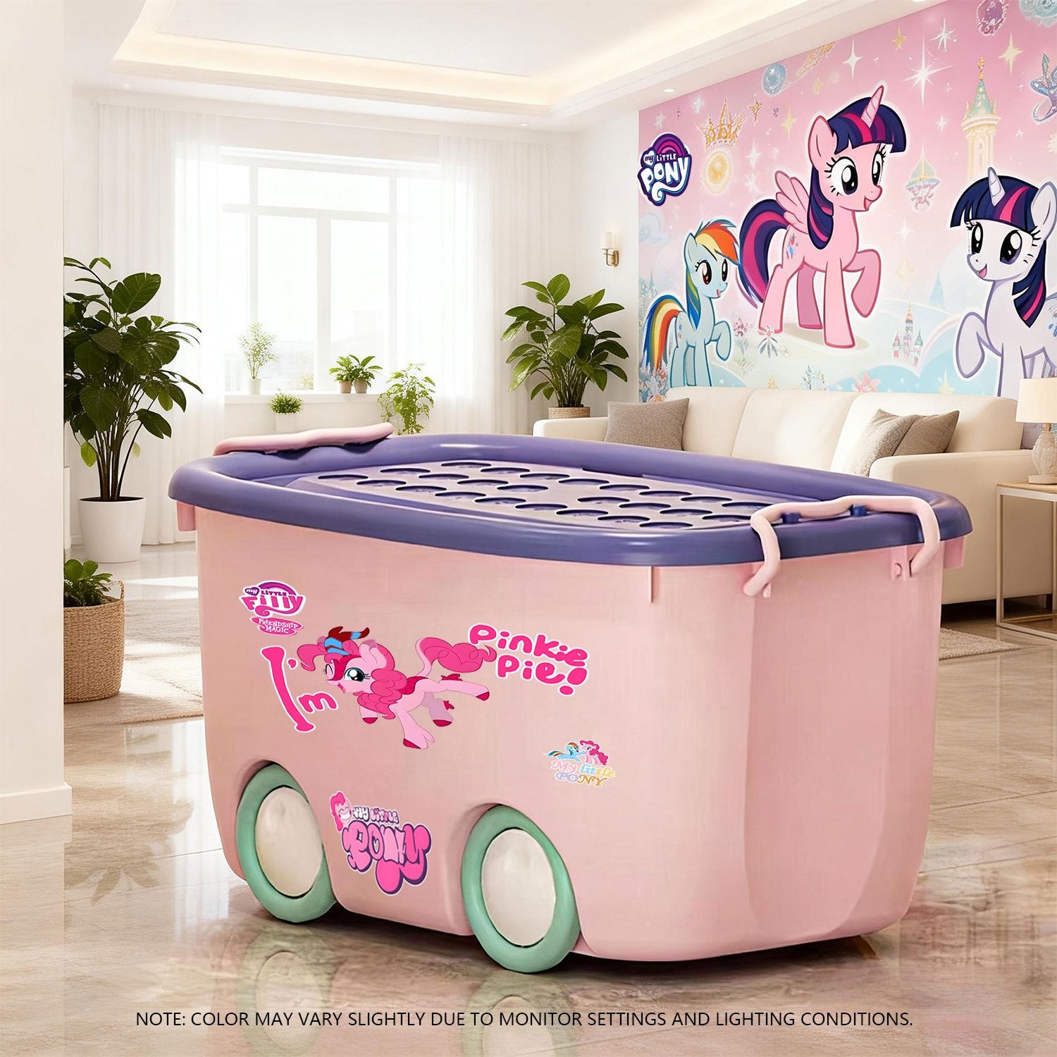 My Little Pony Lid Storage Box - Ideal for Storing Miscellaneous Items and Clothing, Easy to Carry and Clean, Suitable for Living Rooms, Bedrooms, and Studies