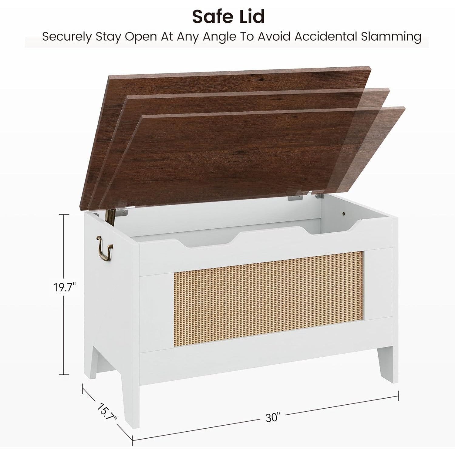 Extra Large 350 lb Capacity Heavy-Duty Metal Storage Chest with Safety Hinge Lid - White