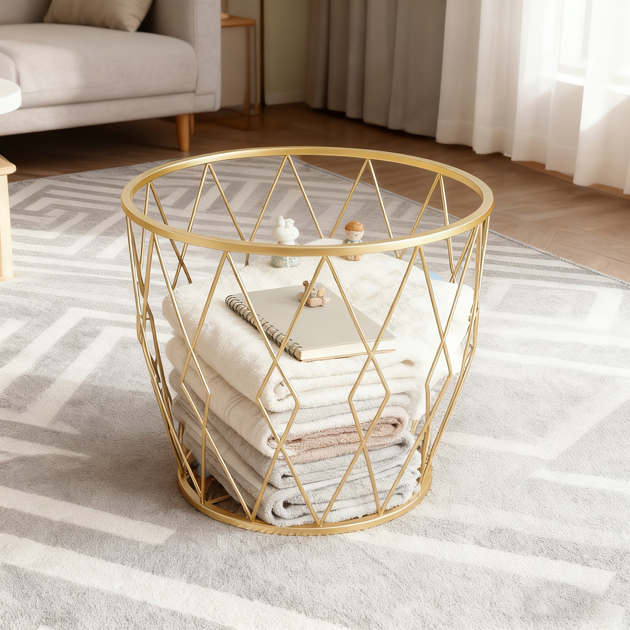 Metal Multi-Purpose Storage Basket | Laundry Hamper for Clothes