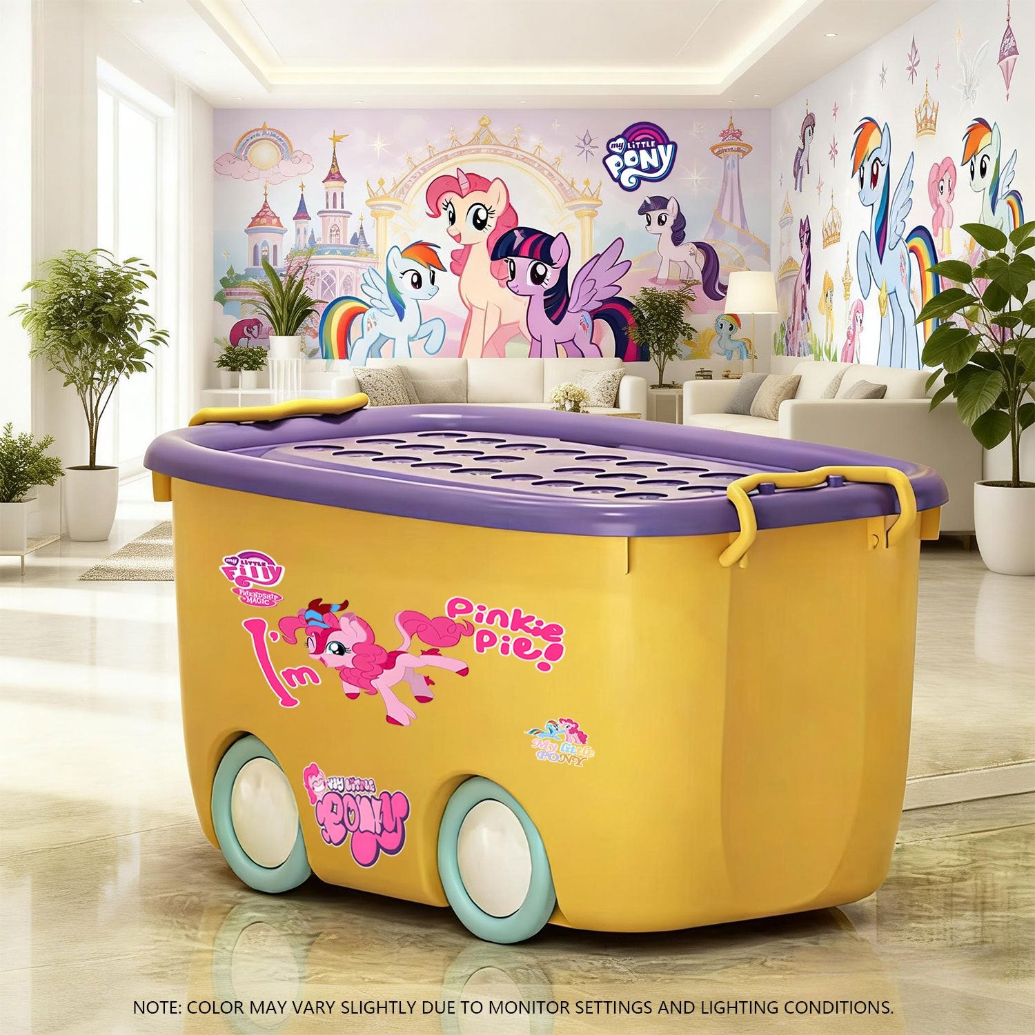 My Little Pony Lid Storage Box - Ideal for Storing Miscellaneous Items and Clothing, Easy to Carry and Clean, Suitable for Living Rooms, Bedrooms, and Studies