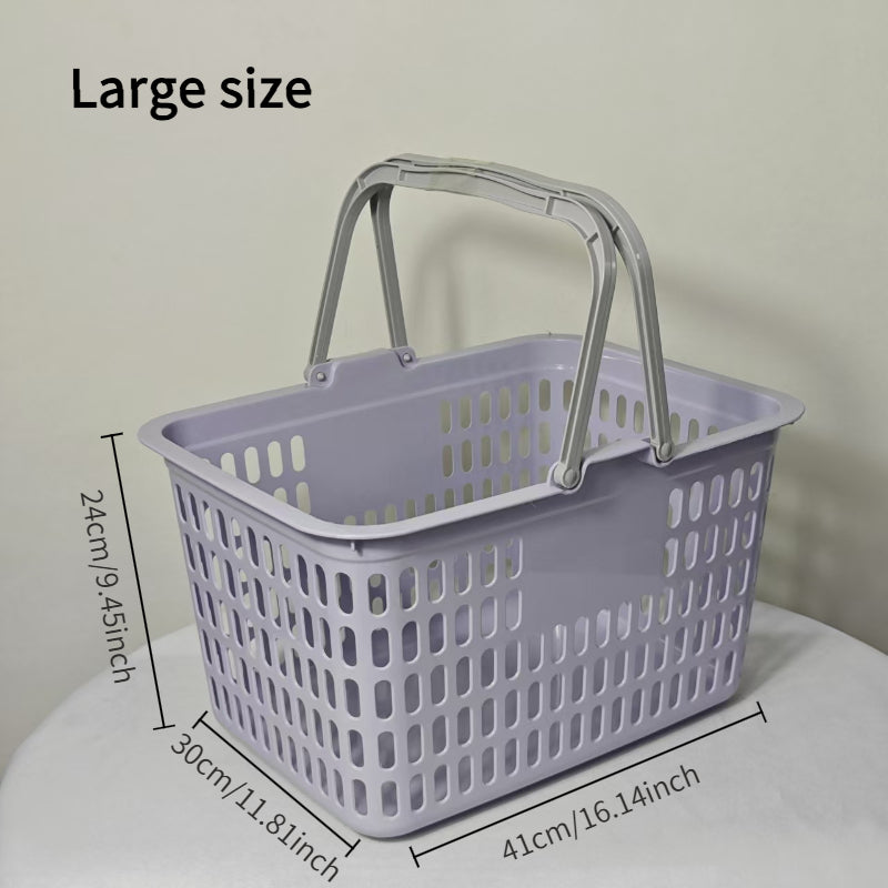 Set of 2 Multicolored Stackable Shopping Baskets with Handles\u002FStylish And Durable Storage Baskets for Supermarkets And Retail Stores\u002FSuitable for Kitchen, Bathroom, And Home Organization\u002FAs Well As Picnic And Harvesting