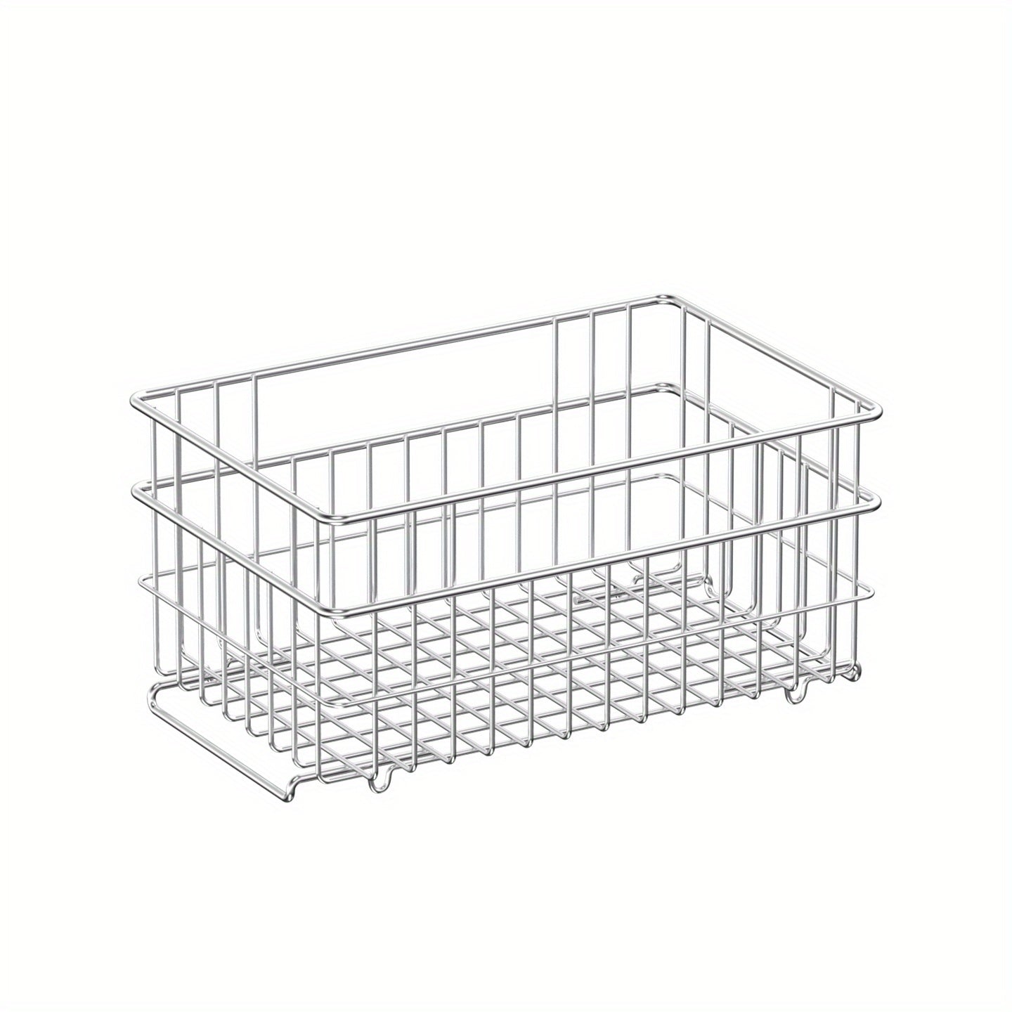 1pc Stainless Steel Stackable Storage Basket | Contemporary Style, Suitable for Wardrobe
