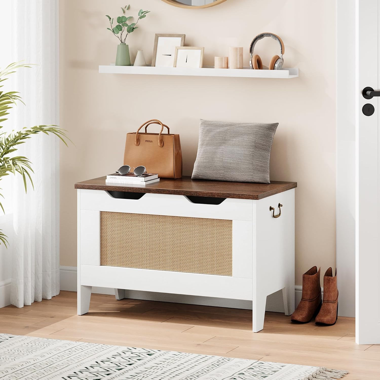 Extra Large 350 lb Capacity Heavy-Duty Metal Storage Chest with Safety Hinge Lid - White