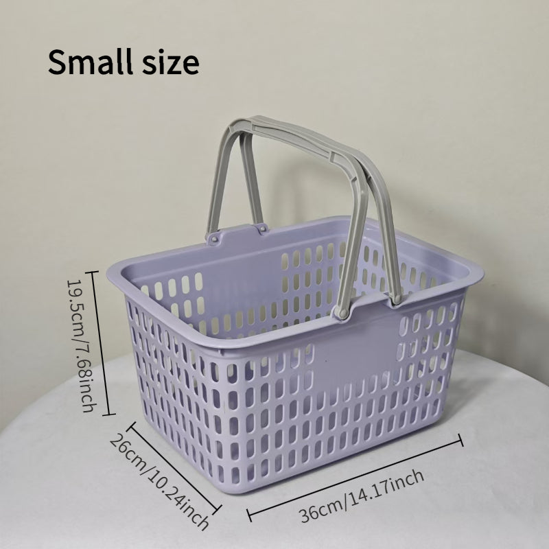 Set of 2 Multicolored Stackable Shopping Baskets with Handles\u002FStylish And Durable Storage Baskets for Supermarkets And Retail Stores\u002FSuitable for Kitchen, Bathroom, And Home Organization\u002FAs Well As Picnic And Harvesting