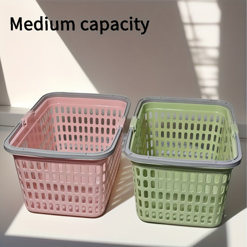 Set of 2 Multicolored Stackable Shopping Baskets with Handles\u002FStylish And Durable Storage Baskets for Supermarkets And Retail Stores\u002FSuitable for Kitchen, Bathroom, And Home Organization\u002FAs Well As Picnic And Harvesting