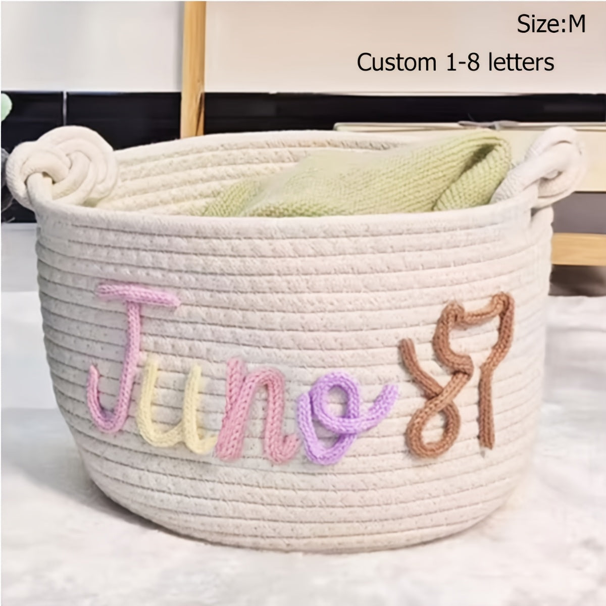 1pc Personalized Custom Letter Dog Toy Basket, Pet Toy Storage Basket, Pet Name Gift Basket, Home Storage Basket, Easter Gift, Shelf Baskets
