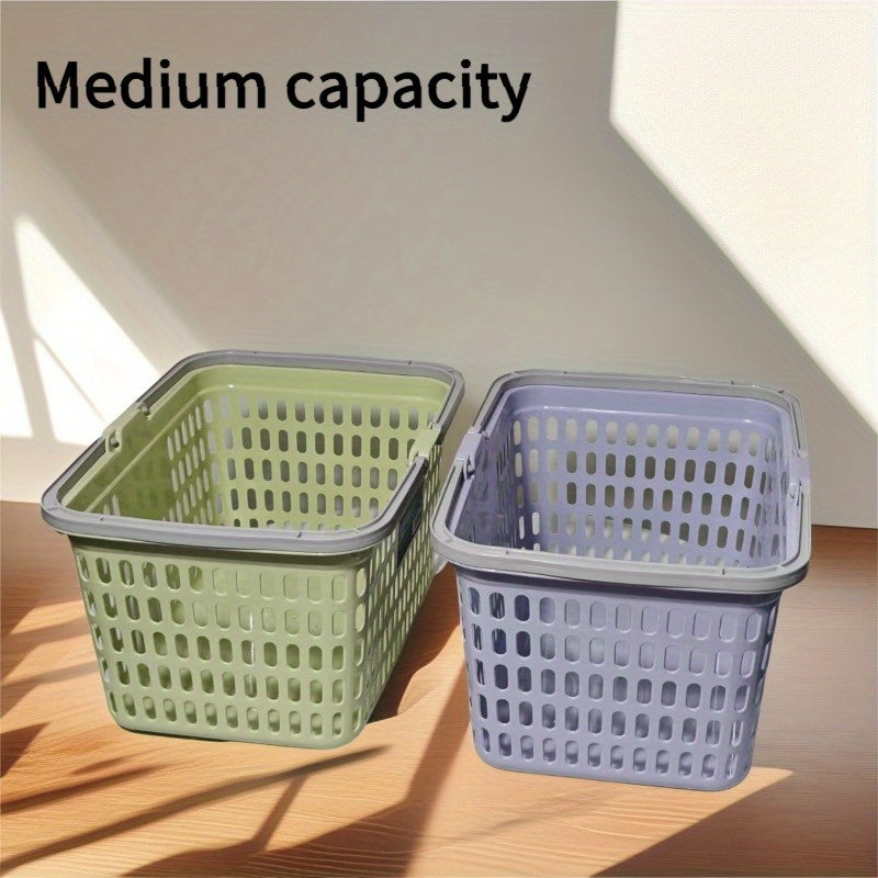 Set of 2 Multicolored Stackable Shopping Baskets with Handles\u002FStylish And Durable Storage Baskets for Supermarkets And Retail Stores\u002FSuitable for Kitchen, Bathroom, And Home Organization\u002FAs Well As Picnic And Harvesting