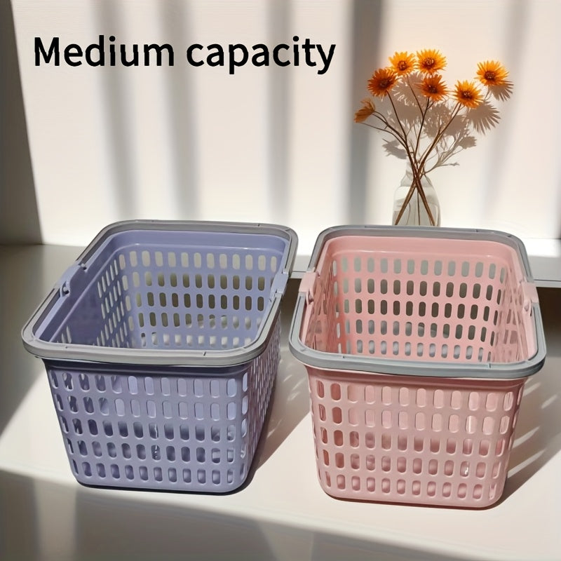 Set of 2 Multicolored Stackable Shopping Baskets with Handles\u002FStylish And Durable Storage Baskets for Supermarkets And Retail Stores\u002FSuitable for Kitchen, Bathroom, And Home Organization\u002FAs Well As Picnic And Harvesting