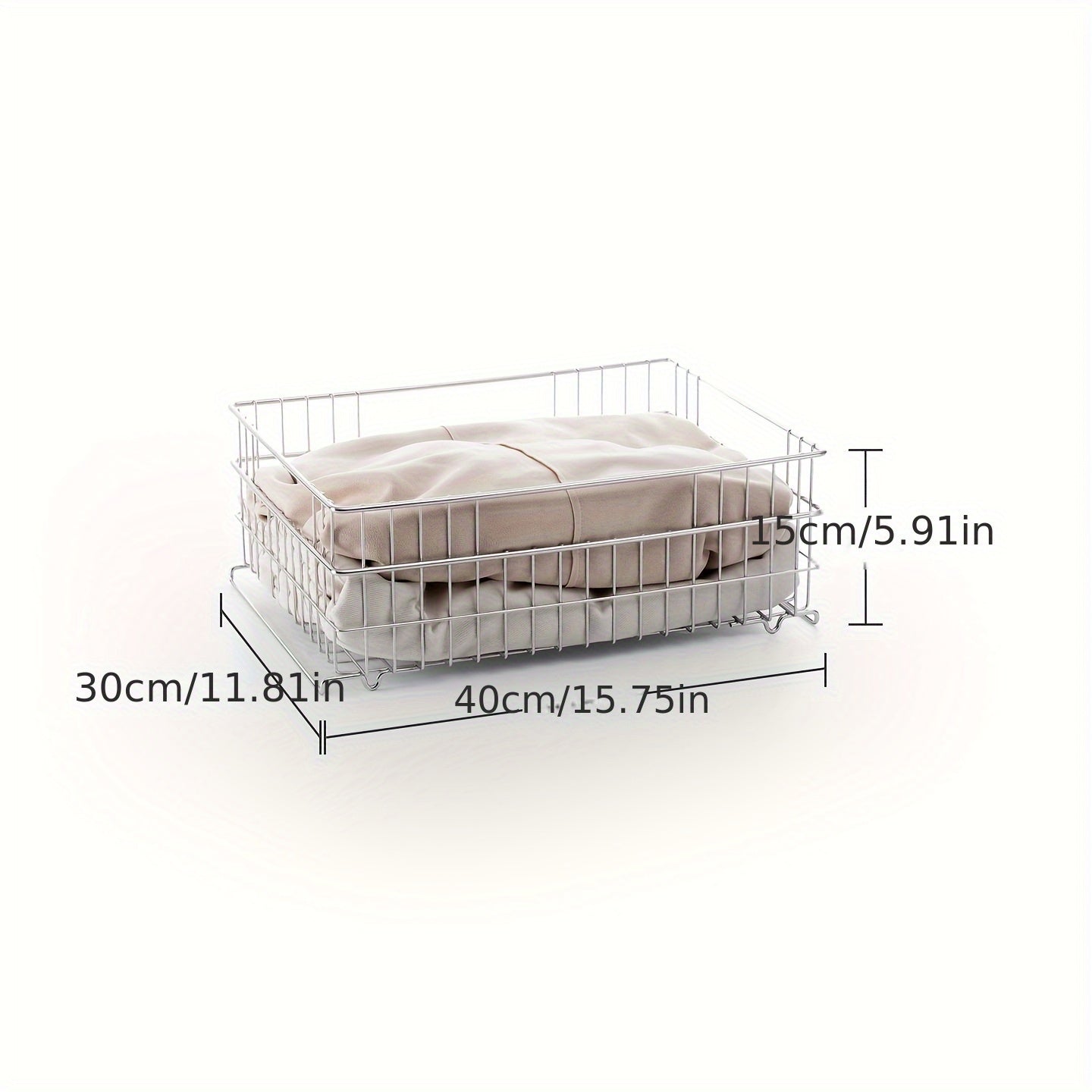 1pc Stainless Steel Stackable Storage Basket | Contemporary Style, Suitable for Wardrobe